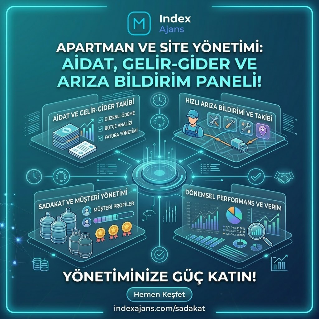 Apartman ve Site Yönetimi Aidat, Gelir-Gider ve Arıza Bildirim Paneli
