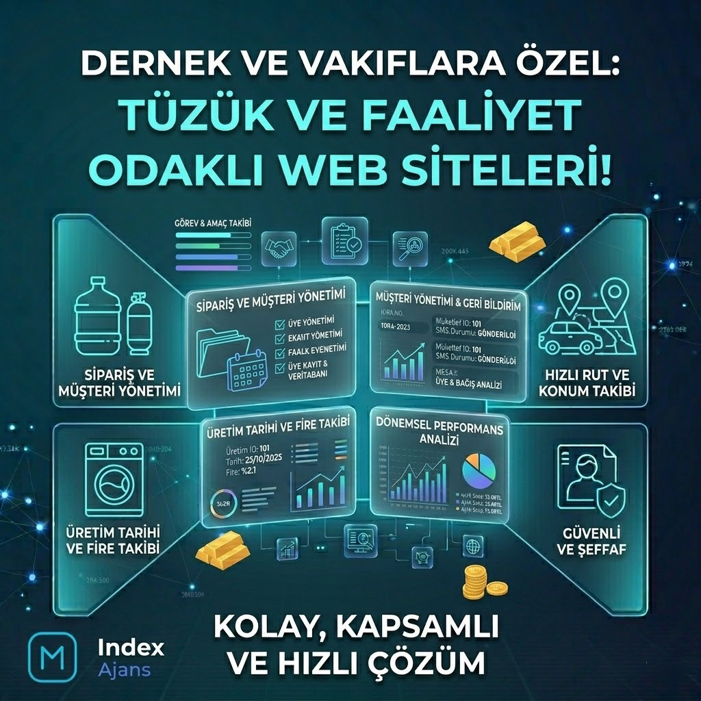 Dernek ve Vakıflar İçin Tüzük ve Faaliyet Odaklı Web Sitesi