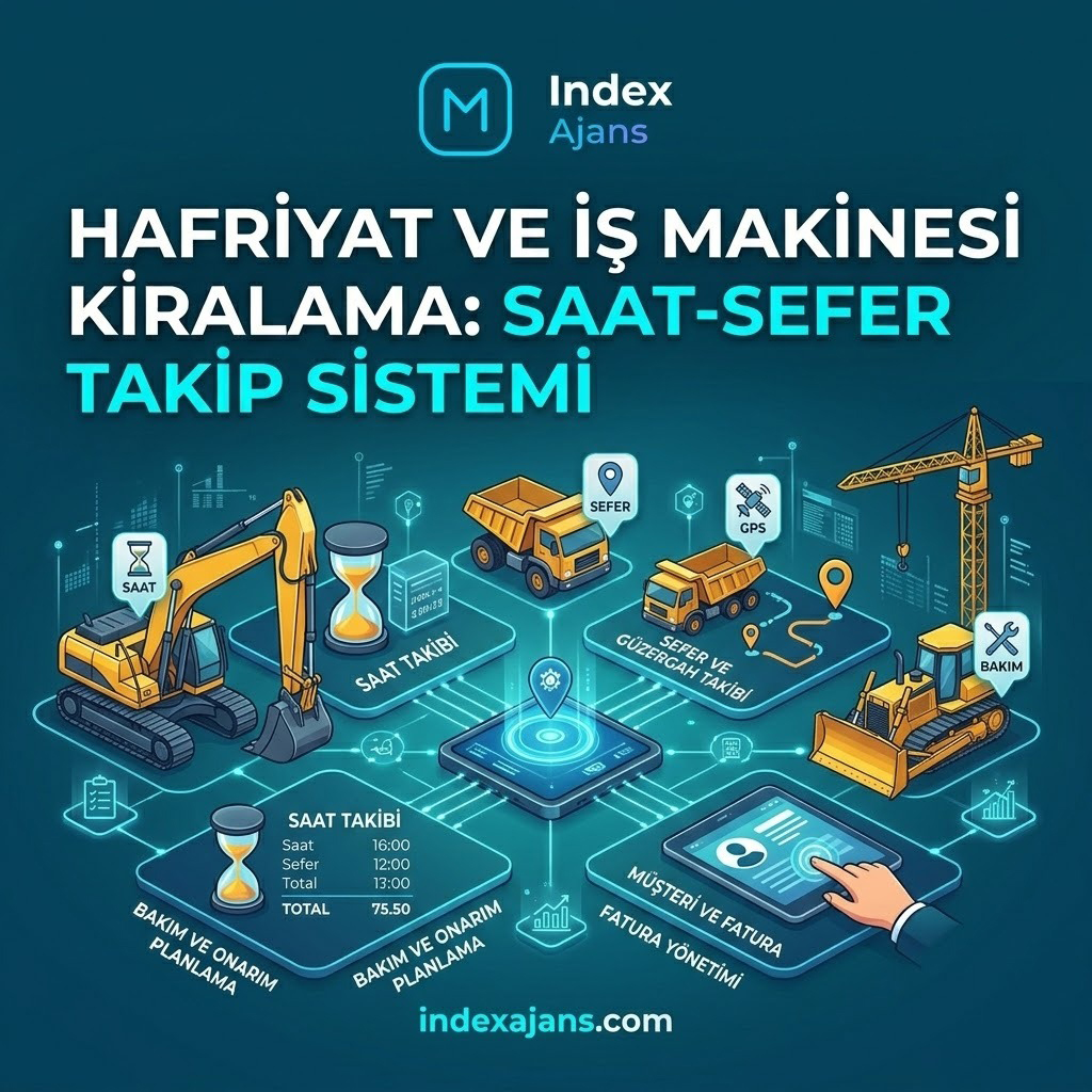 Hafriyat ve İş Makinesi Kiralama Saat / Sefer Takip Yazılımı