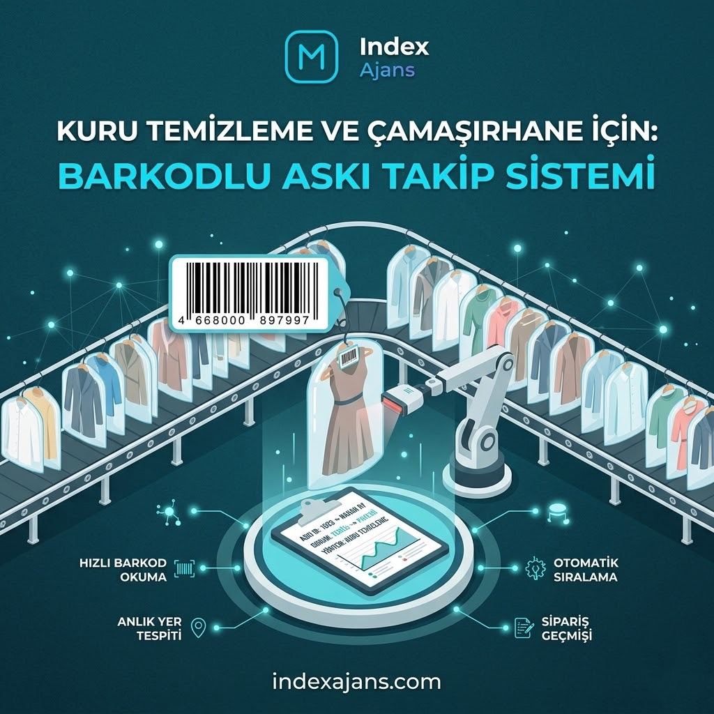 Kuru Temizleme ve Çamaşırhane Barkodlu Askı Takip Sistemi