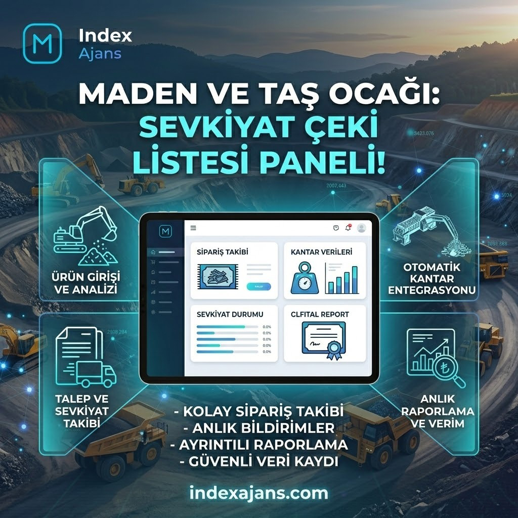 Maden ve Taş Ocağı Sevkiyat & Çeki Listesi Paneli