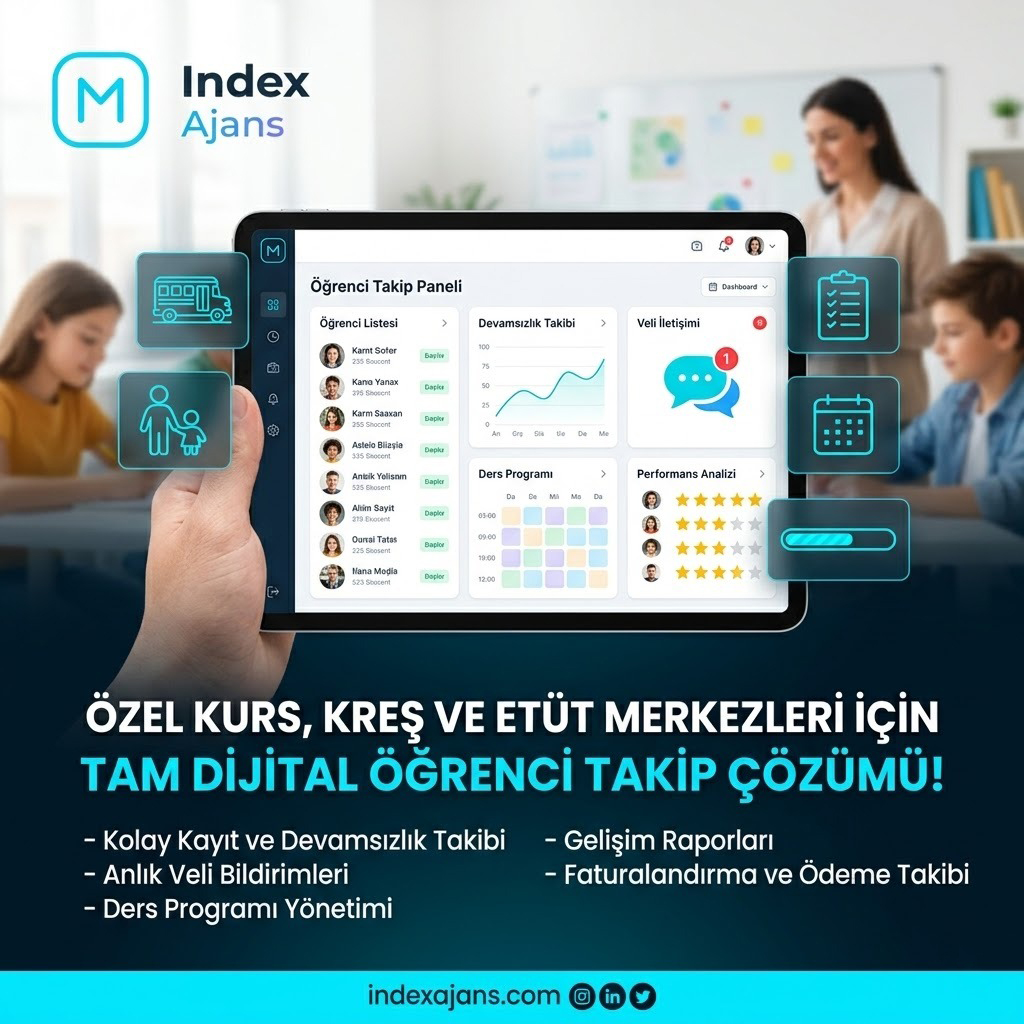 Özel Kurs, Kreş ve Etüt Merkezi Öğrenci Takip Paneli