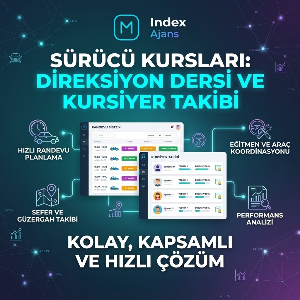 Sürücü Kursları Direksiyon Dersi Randevu ve Kursiyer Takip Sistemi