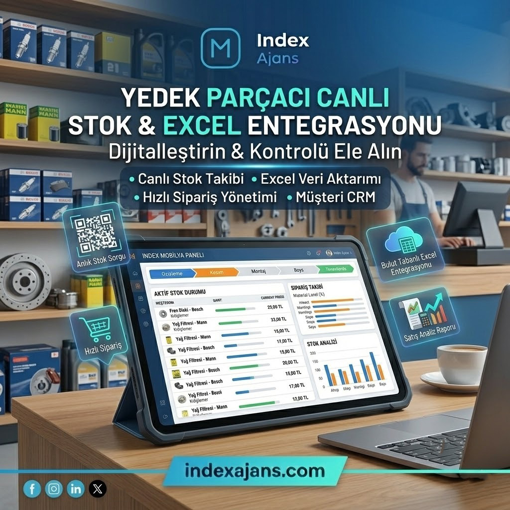 Yedek Parçacı Canlı Stok ve Excel Entegrasyon Yazılımı